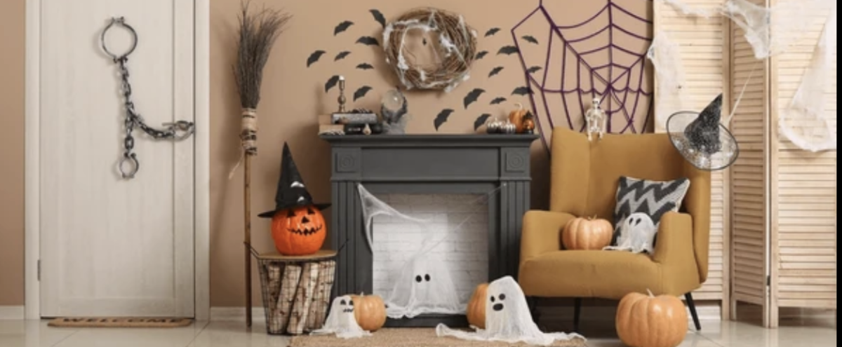 Students often decorate their dorm rooms with Halloween decor. 